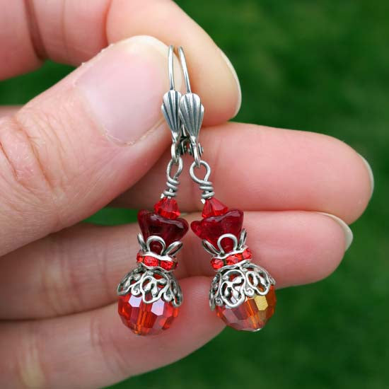 PHOENIX Shimmer Earrings - aged silver