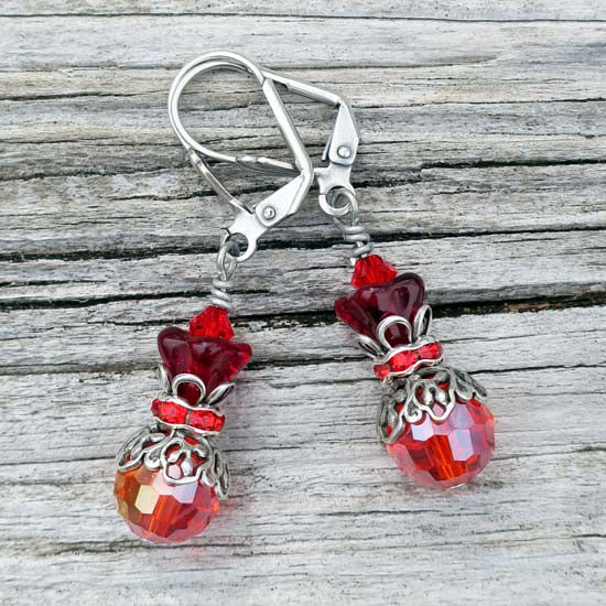 PHOENIX Shimmer Earrings - aged silver