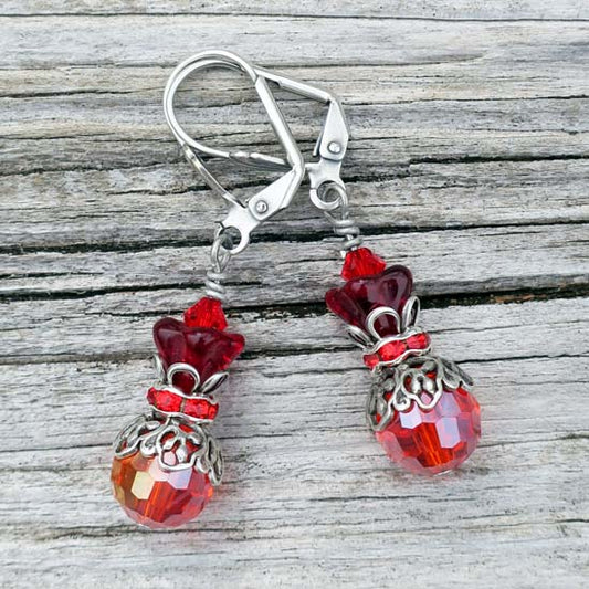 PHOENIX Shimmer Earrings - aged silver
