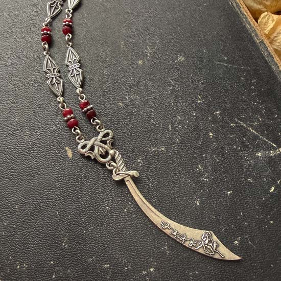 PIRATE SWORD Necklace - ruby