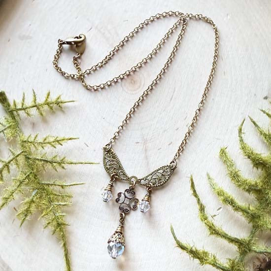 PRISM DANCER Necklace - antique brass