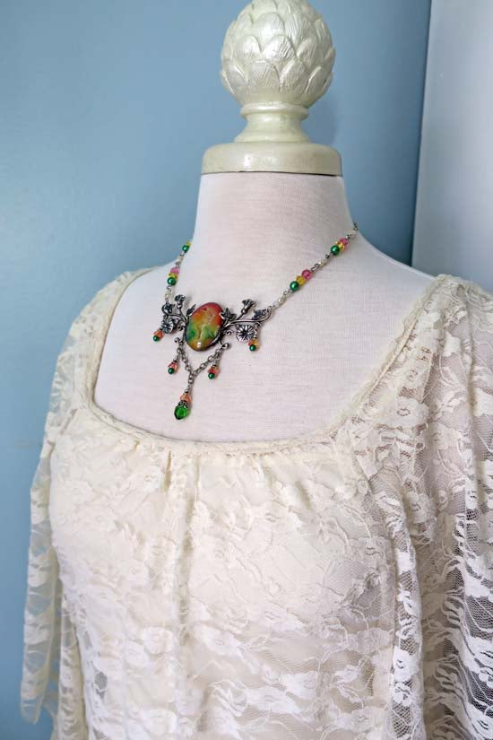Rainbow Garden Necklace & Earrings - One of a kind