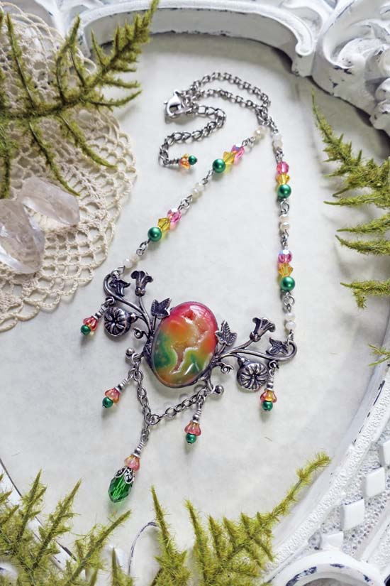 Rainbow Garden Necklace & Earrings - One of a kind