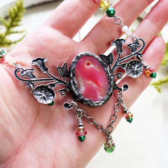 Rainbow Garden Necklace & Earrings - One of a kind