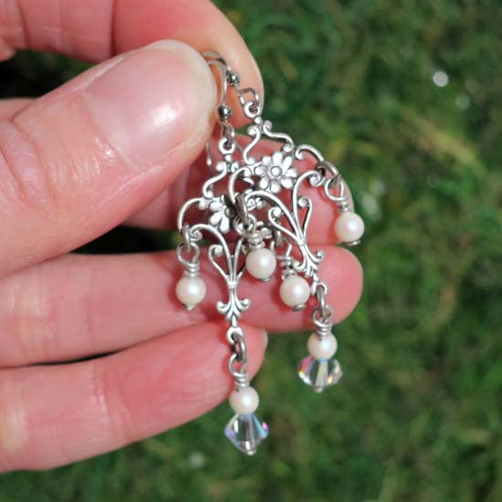 Sparkle Pixie Earrings - aged silver -