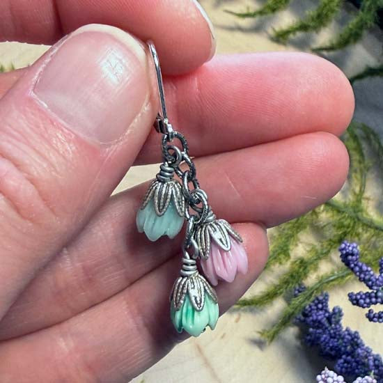 SPRING RAIN Earrings - antique silver