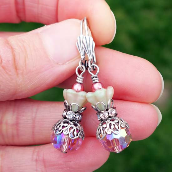 Spring Shimmer Earrings - aged silver