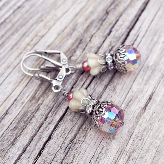 SPRING Shimmer Earrings - aged silver