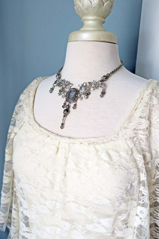 Storm Fae Necklace - aged silver