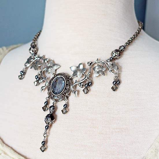 Storm Fae Necklace - aged silver