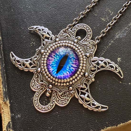 THE SEER Triple Moon Necklace - blue-purple