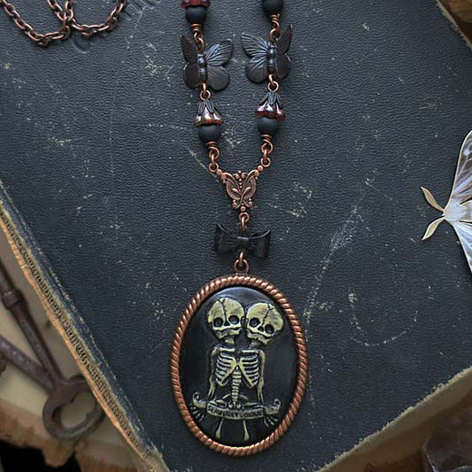Transformation - Two Headed Skeleton Necklace