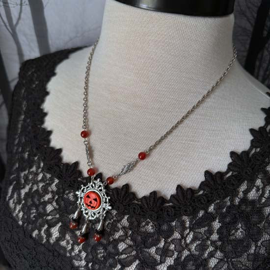 VICTORIAN HALLOWEEN Necklace - traditional orange