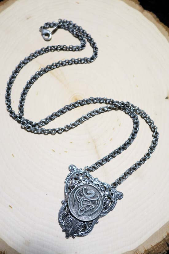 CELTIC DRAGON Shield Necklace