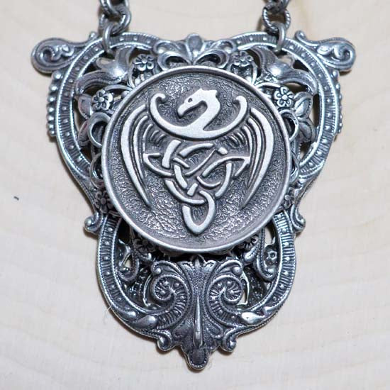 CELTIC DRAGON Shield Necklace