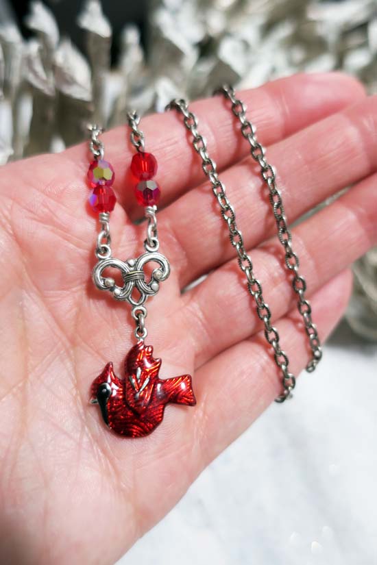 Winter Cardinal Necklace