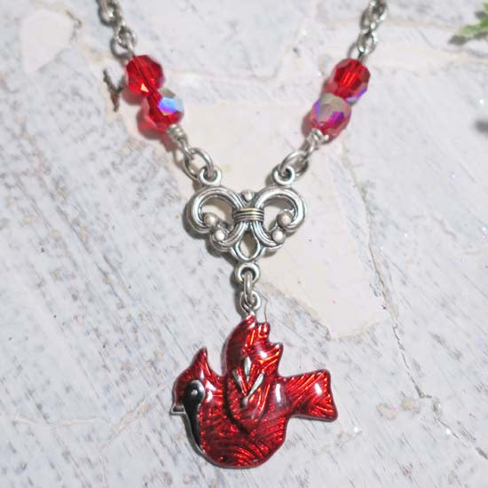 Winter Cardinal Necklace