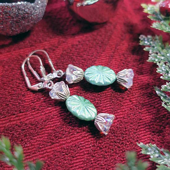 Old Fashioned Christmas Candy - Wintergreen - Earrings