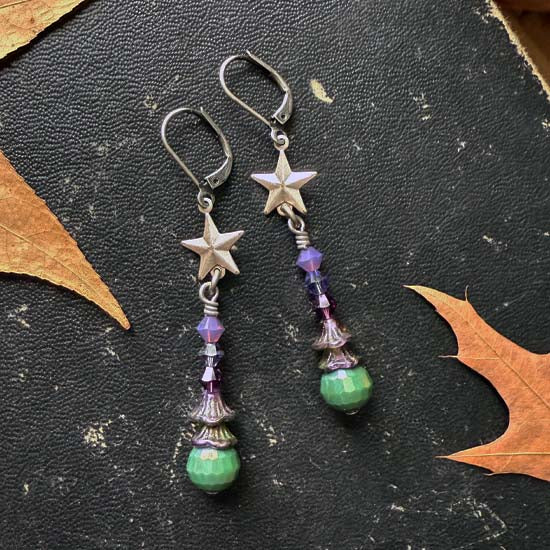 WITCH STAR earrings - antique silver