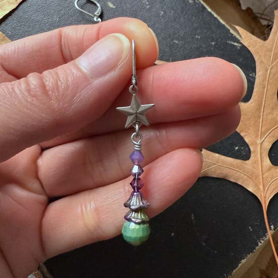 WITCH STAR earrings - antique silver