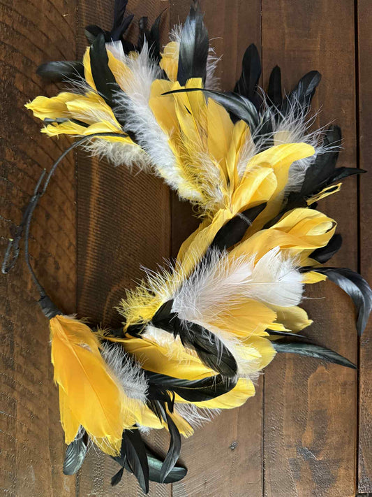 FEATHER HALO  - Medium - Yellow/Black/White
