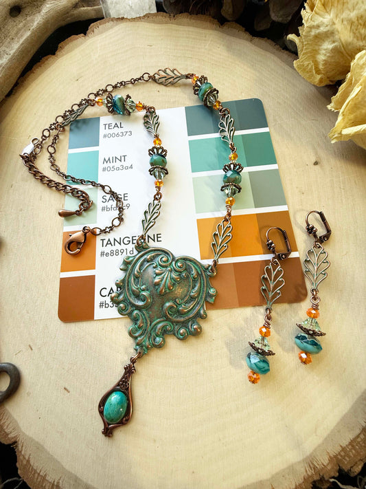 SEAGRASS SYMPHONY Necklace & Earring Set