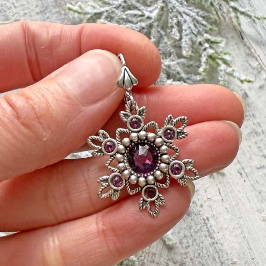 Flurries Collection - Amethyst Snow Earrings