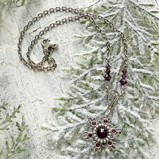 Flurries Collection - Amethyst Snow Necklace