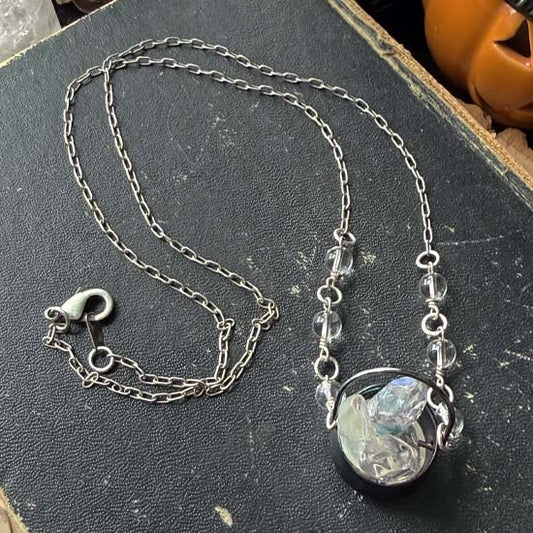 CRYSTAL CAULDRON Necklace - Aura Quartz