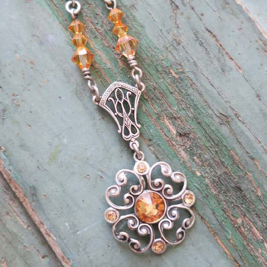 Crystal Clover Collection - Autumn Clover Necklace
