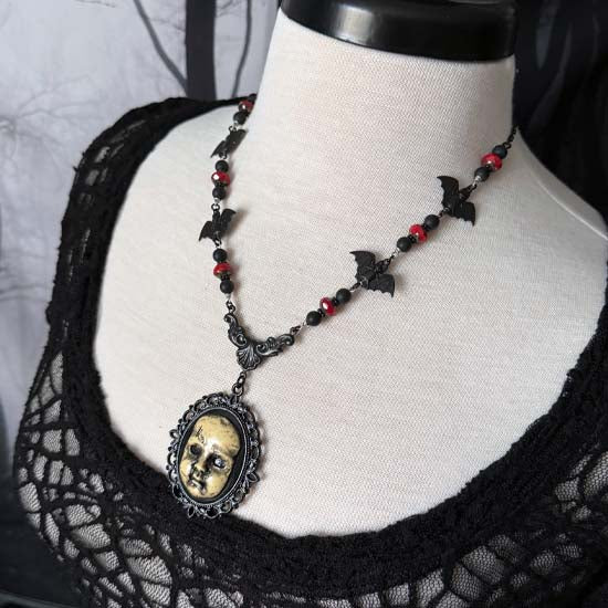 Bats in the Belfry Necklace - red