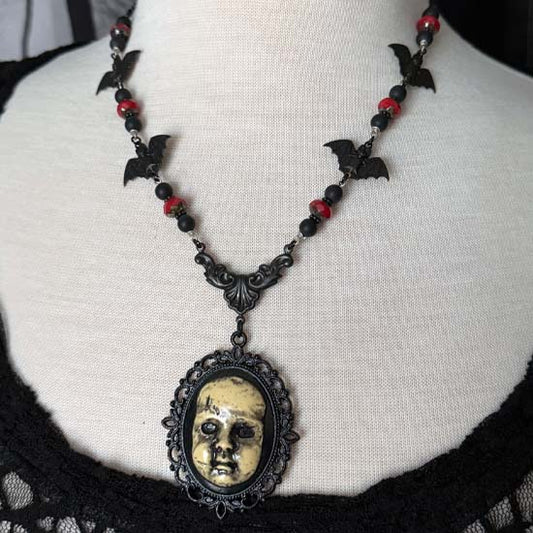 Bats in the Belfry Necklace - red