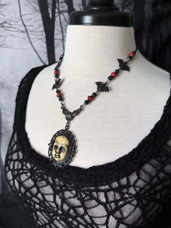 Bats in the Belfry Necklace - red