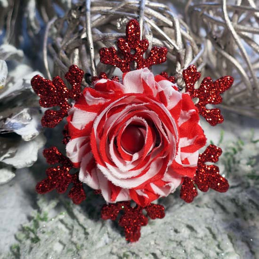 Candy Cane - Red Snowflake Holiday Fascinator