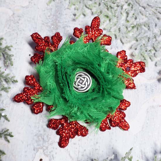 Celtic Christmas - Red Snowflake Holiday Fascinator