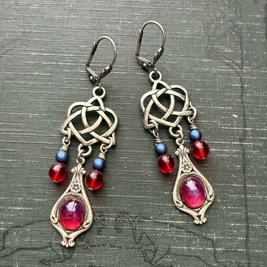 CELTIC DANGLES Earrings - Dragon's Breath Glass