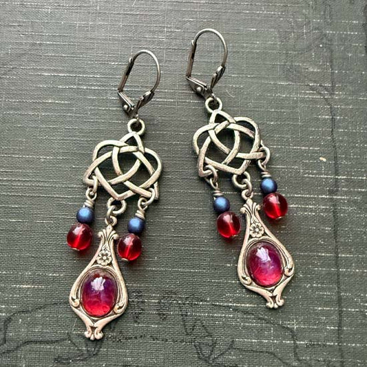 CELTIC DANGLES Earrings - Dragon's Breath Glass