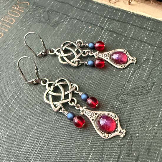 CELTIC DANGLES Earrings - Dragon's Breath Glass