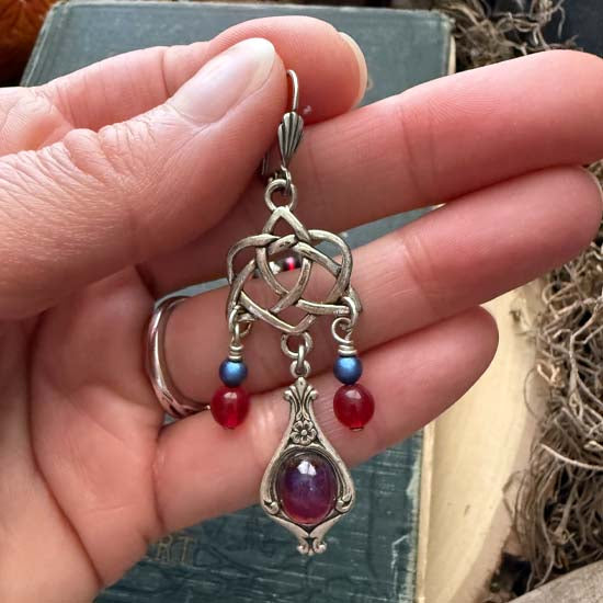 CELTIC DANGLES Earrings - Dragon's Breath Glass