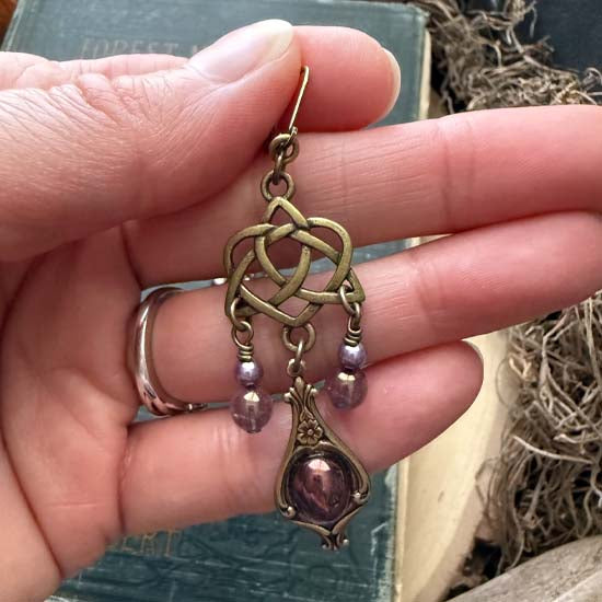CELTIC DANGLES Earrings - Purple Luster