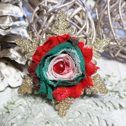 Christmas Cheer - Gold Snowflake Holiday Fascinator