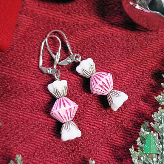 Old Fashioned Christmas Candy - Cinnamon  - Earrings