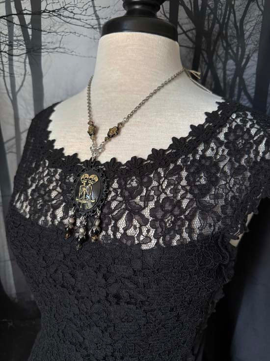 Conjoined - Two Headed Skeleton Necklace