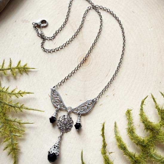 DARK WHISPERS Necklace - antique silver