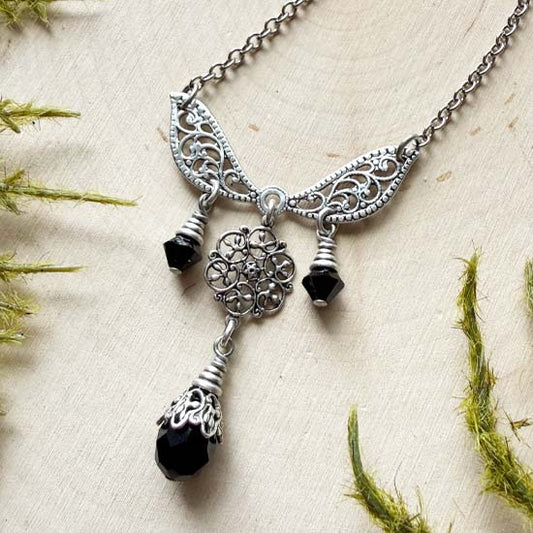 DARK WHISPERS Necklace - antique silver