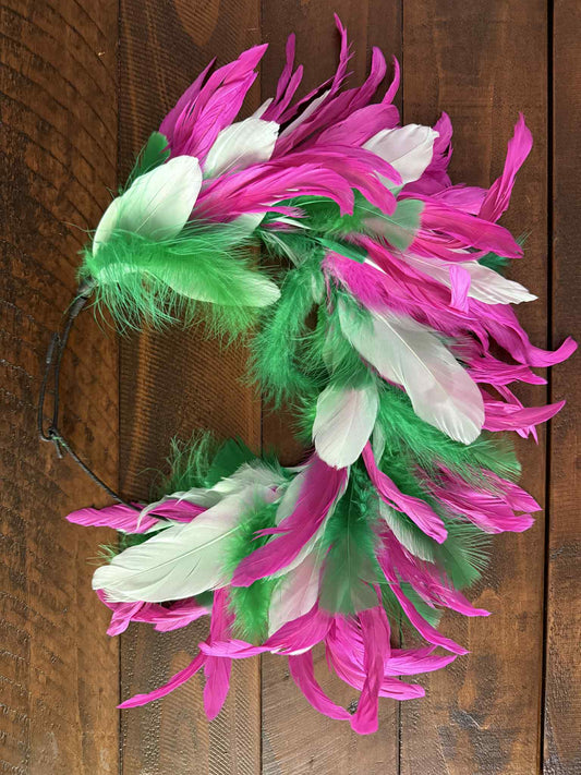 FEATHER HALO  - Medium - Pink/Green/White