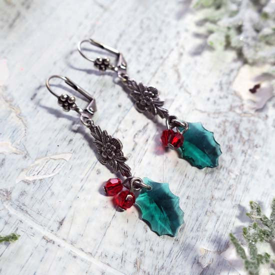 Deck the Halls - Earrings - antique silver