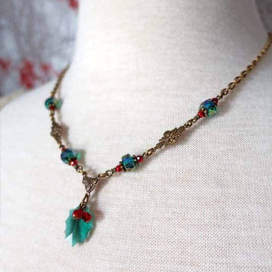 Deck the Halls Necklace - antique brass