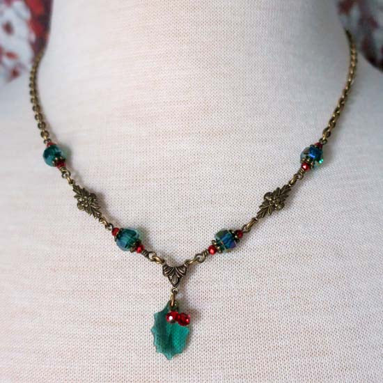 Deck the Halls Necklace - antique brass