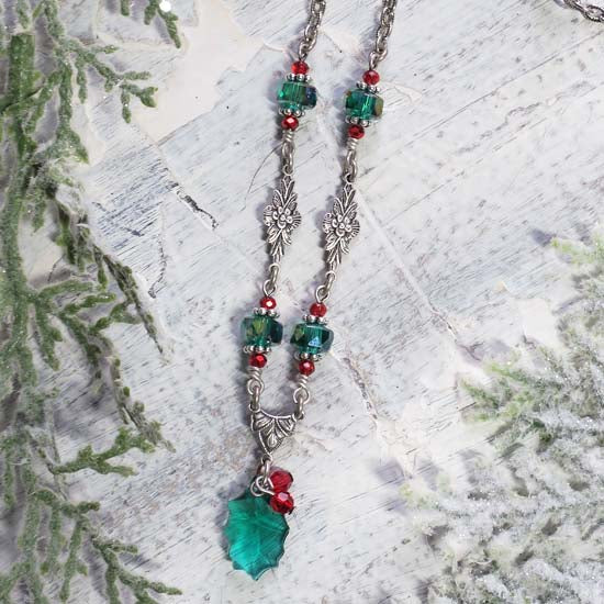 Deck the Halls Necklace - antique silver